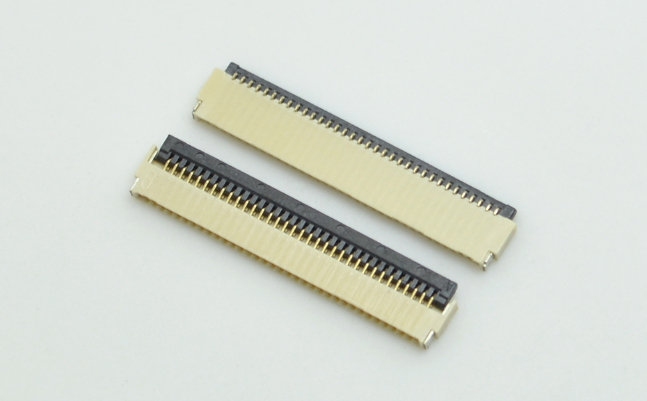 FPC后翻盖0.5mm 40pFFC软排线插件间距0.5mm40p前插后翻连接器,91免费看视频