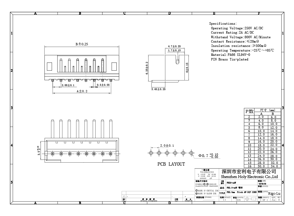 PH2.0mm-2P 弯针针座 条形连接器座 间距2.0mm弯针座,91免费看视频